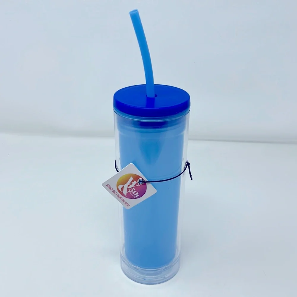 West and Fifth Blue Color Changing Lid Straw Cup Tumbler